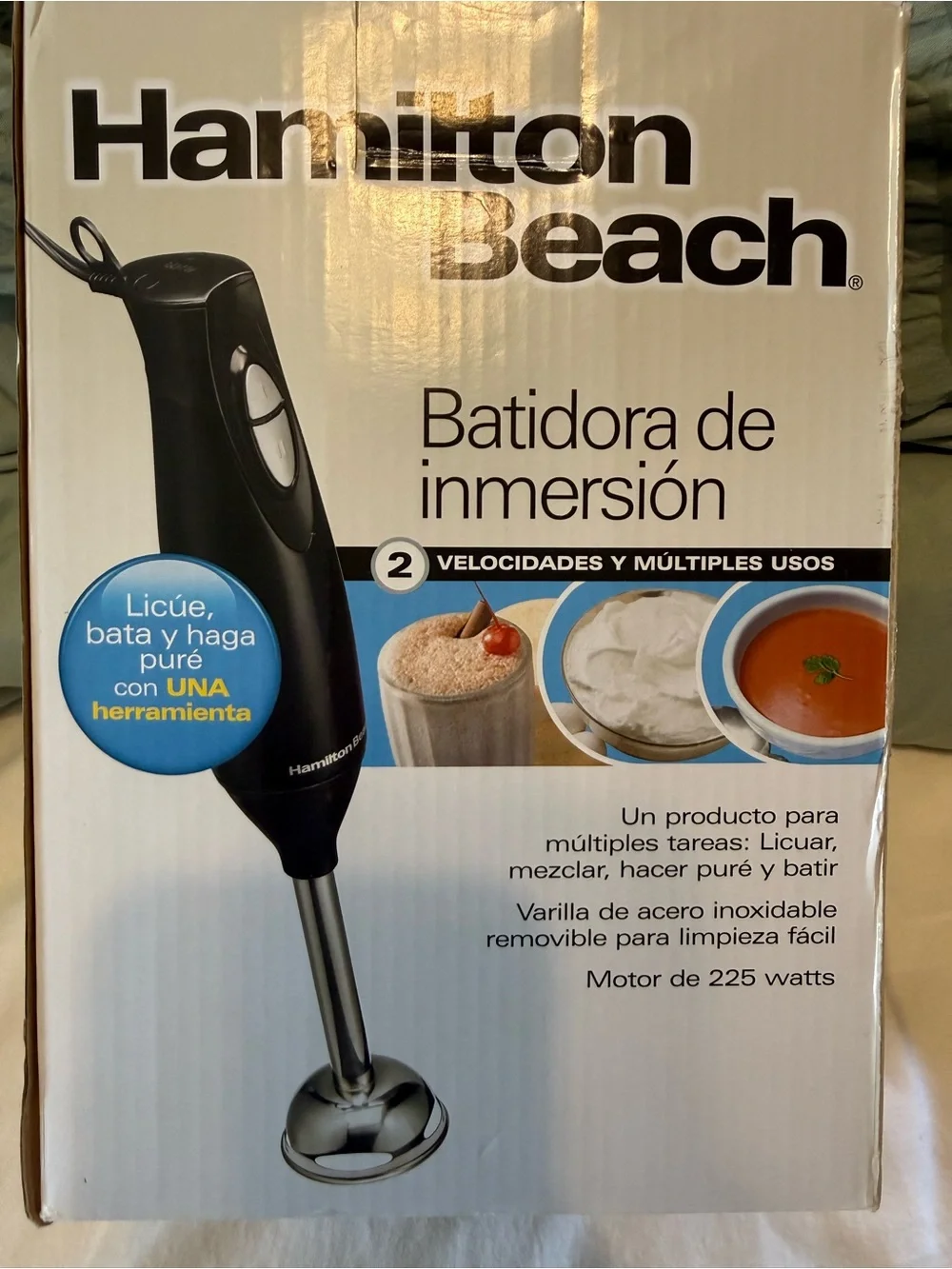 Hamilton Beach Black and Silver Hand Blender - 2-Speed Immersion Mixer